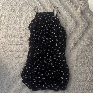 Floral Black Mini Dress